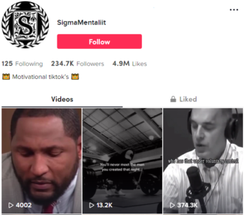Buy Motivation TikToka Account with 230K Followers
