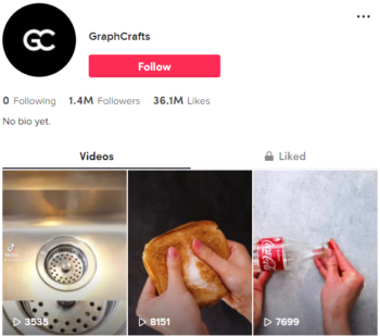 Buy Viral Crafts TikTok Account with 1.4M Followers