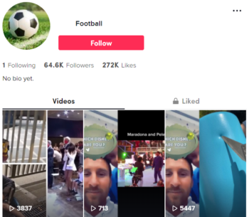 Buy Viral Football TikTok Account with 60K Followers