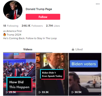 Buy USA Conservative Politics TikTok Account with 250K Followers