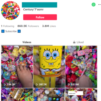 Buy Viral ASMR TikTok Account with 860K Followers