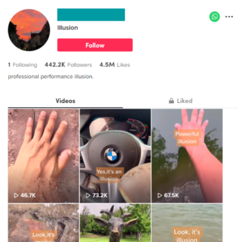 Buy Magic illusion TikTok Account with 440K Followers