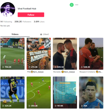Buy Viral Football Soccer TikTok Account with 200K Followers