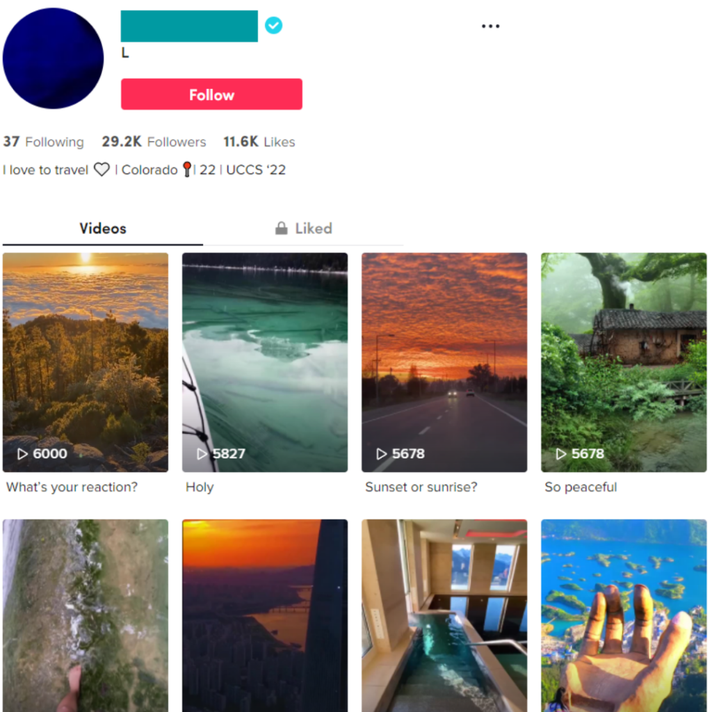 Buy verified Travel TikTok with 29K Followers