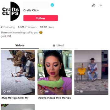 1.2M Verified Lifehacks Crafts TikTok Account for Sale