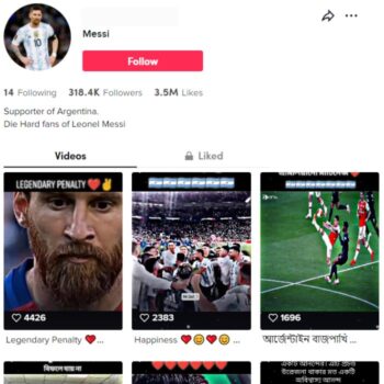 250K Messi Fan TikTok Account for Sale