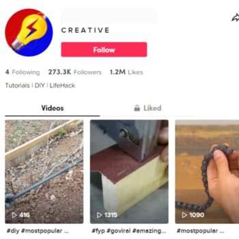 270K DIY Lifehacks TikTok Account for Sale