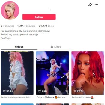 1.3M Doja Cat Music Tiktok Account for sale