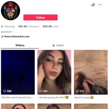 100k Model Influencer Tiktok Account