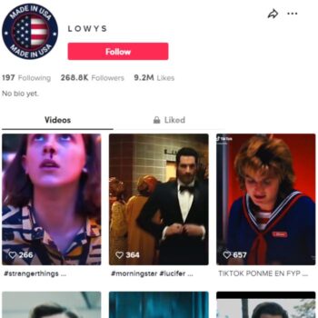 260k Movie Clips Entertainment Tiktok Account for sale