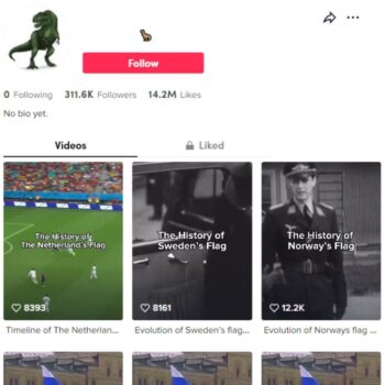 310K History Educational Tiktok Account for sale
