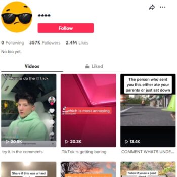 350k Funny Videos Tiktok Account for sale