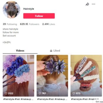 630k Hairstyle Fashion Tiktok Account for sale