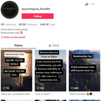 90k Quotes Facts Tiktok Account for sale