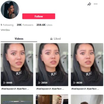 39k Bella Poarch Reaction Tiktok Account for sale
