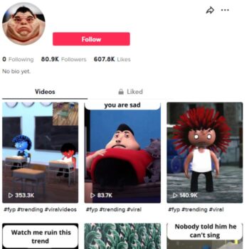 80k Funny Videos Tiktok Account for sale