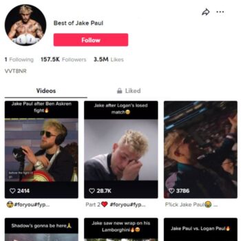 150k Influencer Jake Paul Fan TikTok Account for sale