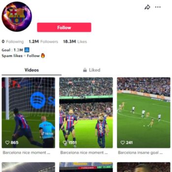 1.2M Barcelona Football TikTok Account for sale