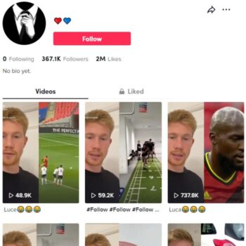 350k Kevin De Bruyne Football Tiktok Account for sale