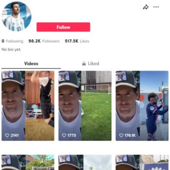 90k Lionel Messi Fan TikTok Account for sale
