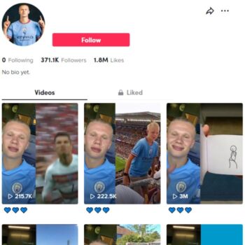 370K Football Reaction Videos Tiktok Account for sale