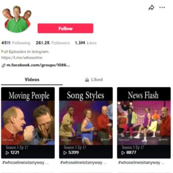 260k Funny TV Clips Tiktok Account for sale
