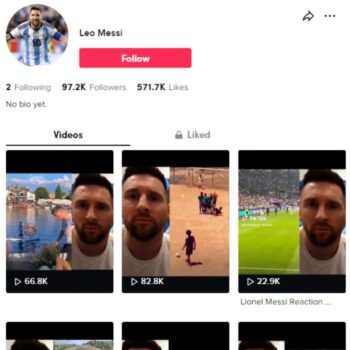 95K Lionel Messi Reaction Tiktok Account for sale