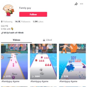14k Family Guy Clips Tiktok Account for sale
