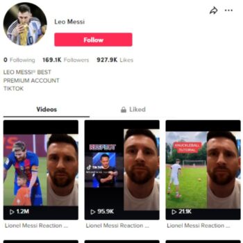 165K Lionel Messi Reaction Tiktok Account for sale