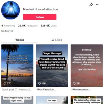 25K Manifestation Quotes TikTok Account for sale
