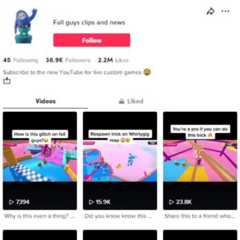 38k Fall Guys Gaming TikTok Account for sale