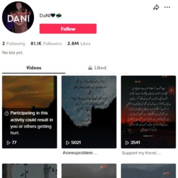 80K Love Quotes TikTok Account for sale