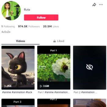 950k Animated Clips Tiktok Account for sale