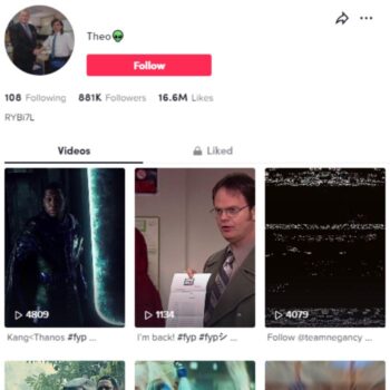 880k Hollywood Movie Clips Tiktok Account for sale