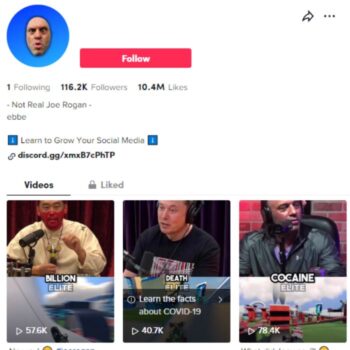 115k Podcast Joe Rogan Clips Tiktok Account for sale