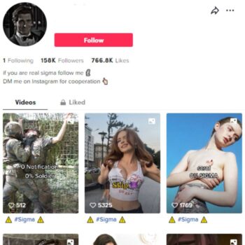 150K Sigma Motivation Tiktok Account for sale