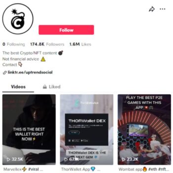 170K Bitcoin Cryptocurrency TikTok Account for sale