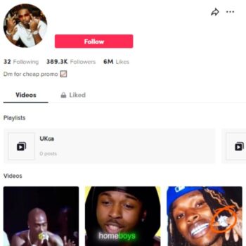 380K Rap Music Tiktok Account for sale