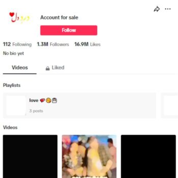 1.3M Love Relationships TikTok Account for sale