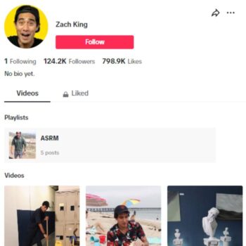 120k Zach King Fan TikTok Account for sale