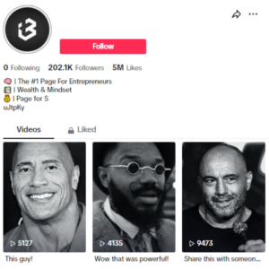 200k Motivation Tiktok Account for sale