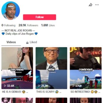 28k Podcast Joe Rogan Clips Tiktok Account for sale