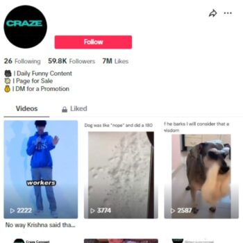 55K Funny Videos TikTok Account for sale