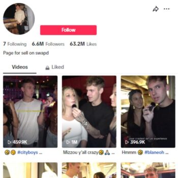 6M Intimate Interview TikTok Account for sale