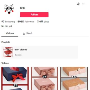800K Gifts Viral TikTok Account for sale