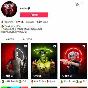 115k PUBG Gaming TikTok Account for sale