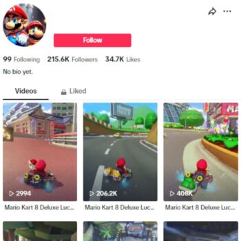 210k Supermario Gaming TikTok Account for sale