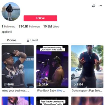 330K Pop Smoke Fan Tiktok Account for sale
