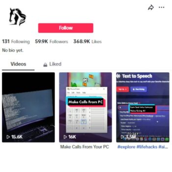 59K AI Technology Tiktok account for sale