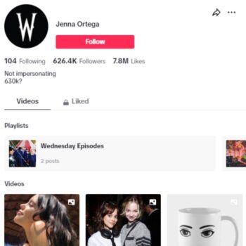 620k Jenna Ortega Influencer Fan TikTok Account for sale
